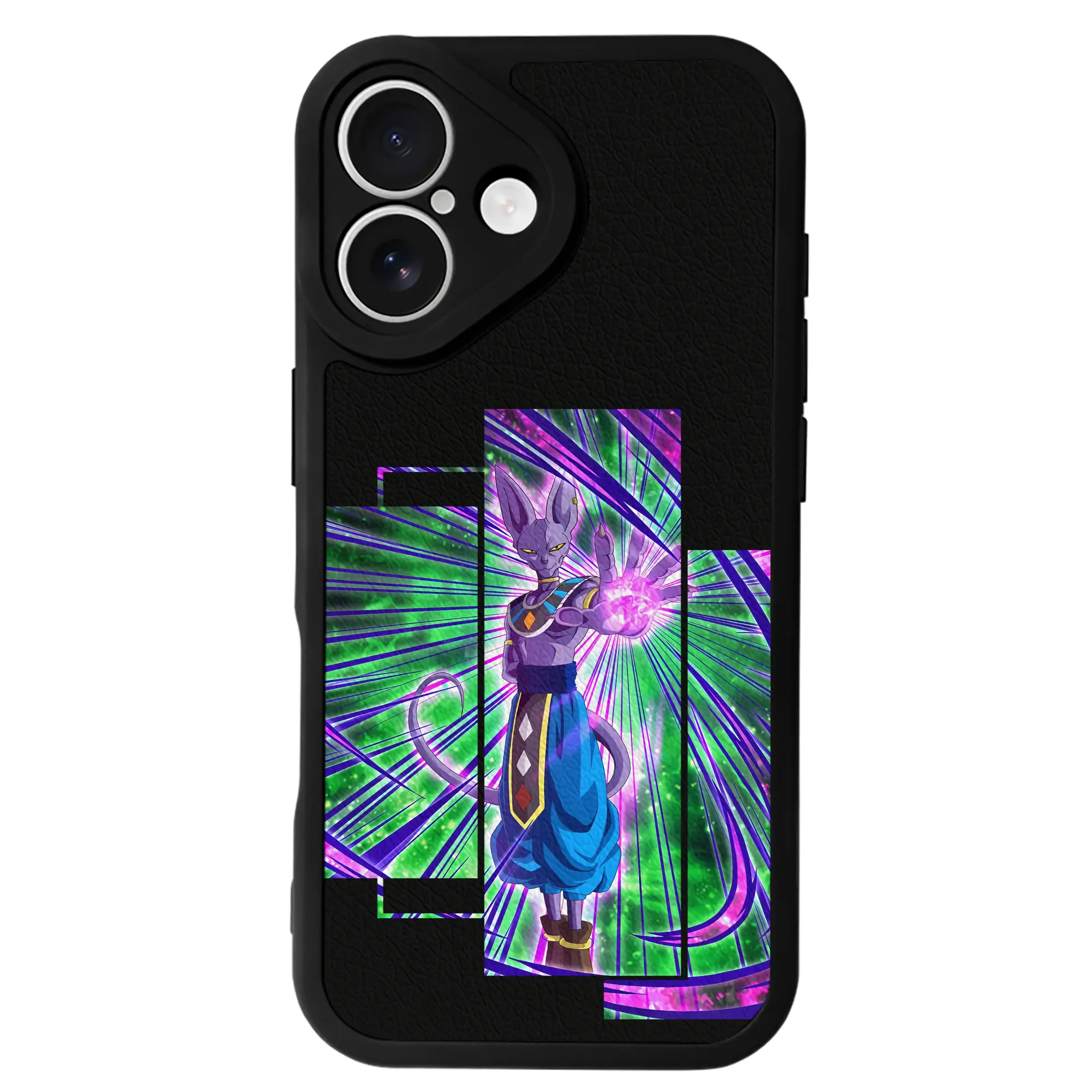 ドラゴンボール グッズ ビルス - IPhone 16シリーズ対応 ・ シリコンスマホケース ・ レザー調 ・ 高精度フィット ・ 耐衝撃 ・ ワイヤレス充電対応 ・ 精密カット